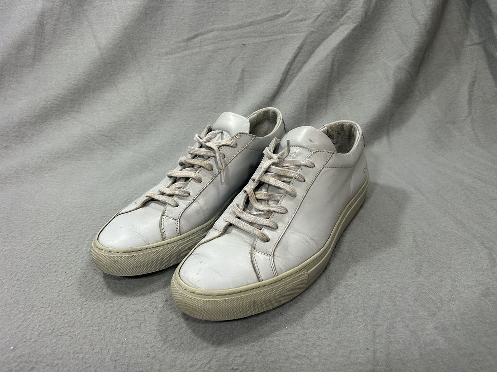 Common Projects Achilles Low Shoes Mens Size 12 Gray Leather Made Italy
